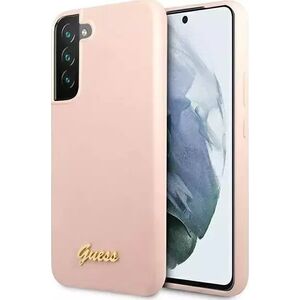 Guess Etui Guess GUHCS23SLSLMGPP do Samsung Galaxy S23 S911 różowy/pink hardcase Silicone Script Metal Logo