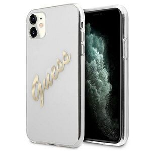 Guess case for iPhone 12 / 12 Pro 6,1&quot; GUHCP12MKTRSVGO transparent hard case Vintage Script Gold 3666339004392