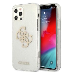 Guess case for iPhone 12 Pro Max 6,7&quot; GUHCP12LPCUGL4GTR transparent hard case Glitter 4G Big Logo 3666339004941