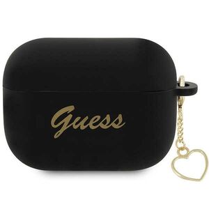 Guess case for AirPods Pro 2 GUAP2LSCHSK black Silicone Heart Charm 3666339102395