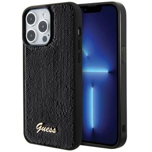 Guess case for iPhone 15 Pro 6,1&quot; GUHCP15LPSFDGSK black HC Sequin Script Metal 3666339172893