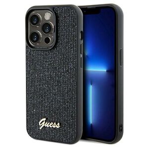 Guess case for iPhone 14 Pro 6,1&quot; GUHCP14LPMSDGSK HC PU DISCO SCRIPT METAL BLACK 3666339173418