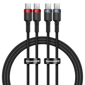 Baseus Cafule Charging Cable USB-C to USB-C 100W 1m 2pcs Red Black+Grey Black 6932172657451