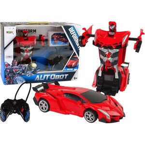 LeanToys Auto Robot Transformer 2w1 Pilot R/C Zdalnie sterowane Czerwony