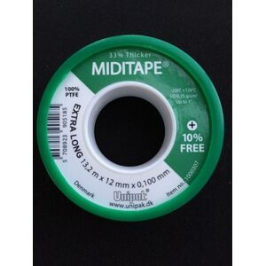 Unipak Taśma teflonowa do instalacji wodnych 12mm x 13,2m grubość 0,1mm (13114)