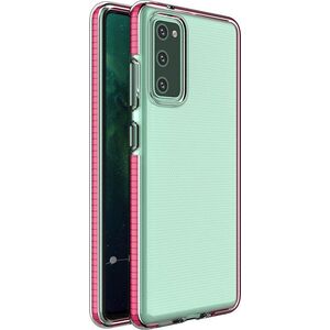 Hurtel Spring Case pokrowiec żelowe etui z kolorową ramką do Samsung Galaxy S21+ 5G (S21 Plus 5G) różowy