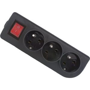 Elgotech Rozgałęźnik do przedłużacza z wyłącznikiem 3-gniazda z/u czarny GN-30W-2