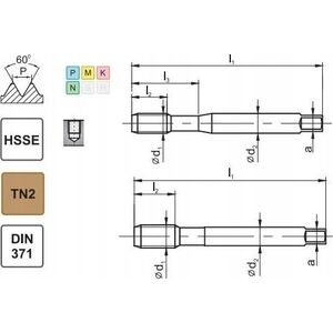 Fanar GWINTOWNIK UNC  1/4-20 DIN-371C R40 (2B) HSSE TN 800X
