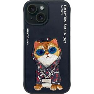 Nimmy case iPhone 15 6.1" black/black Glasses Cool Cat