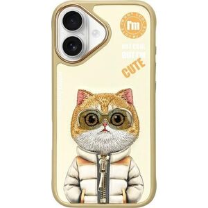 Nimmy iPhone 16 6.1" case khaki Cool&Cute 2.0 Cat