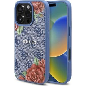 Guess GUHMP16LP4ROPEMCB iPhone 16 Pro 6.3" blue/blue hardcase 4G Flowers Print MagSafe