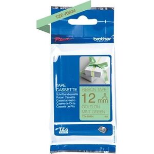 Brother BROTHER P-Touch 12mm mint green/gold ribbon tape
