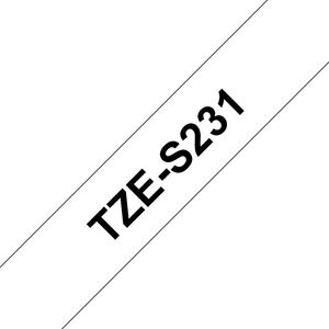 Brother Tape Black on White 12mm - TZES231