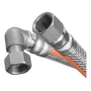 Przewód elastyczny do gazu 1/2" w osłonie z PVC z kolankiem (GW-26-100)