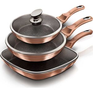 Patelnia Berlinger Haus zestaw Metallic Line Rose Gold Edition 20 24 28cm