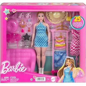 Lalka Barbie Barbie Barbie Zestaw Garderoba Barbie z 32 Elementami Mattel Ubranka Barbie Zestaw