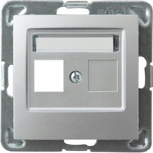 Ospel Obudowa gniazda Ospel Impresja GPK-1Y/p/18 pojedynczego typu Keystone prosta srebro