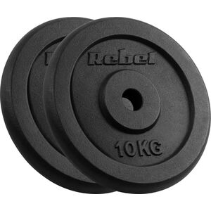 Rebel Zestaw obciążeń żeliwnych 2x10kg, otwór 31mm, talerz klasyczny, REBEL ACTIVE