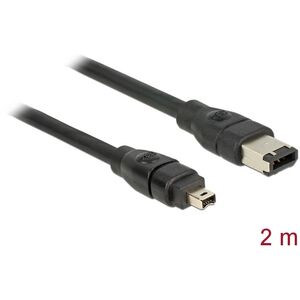 Delock Firewire 6-pin - Firewire 4-pin, 2m, Czarny (82577)