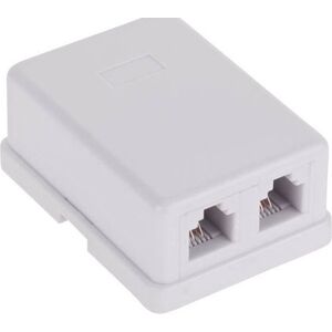 LechPol Gniazdo telefoniczne podwójne mini-pin białe TEL0020 (LX9126/6/4)