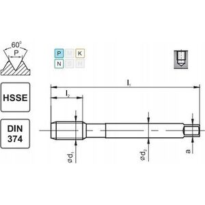 Fanar GWINTOWNIK M 8x1 DIN-374C R40 (6H) HSSE 800