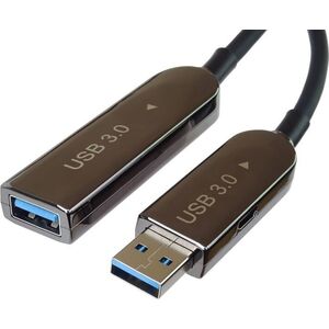 Kabel USB PremiumCord USB-A - USB-A 10 m Czarny (ku3fiber10)