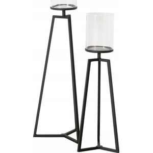 Boltze Szklane świeczniki na metalowym stelażu Cosa, 75-95 cm