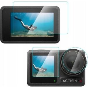 Zestaw Osłona Szkło Hartowane na 2x Ekran + Obiektyw LCD DJI Osmo Action 4 / PU953T