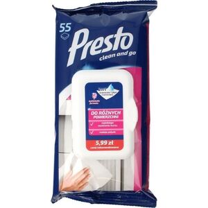 Presto 2w1 Ściereczka + Płyn czyszczący do różnych powierzchni 55szt.