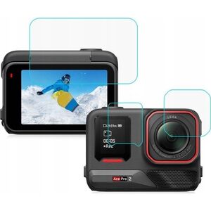 Zestaw Osłona Szkło Hartowane na Obiektyw 2x Ekran LCD - Insta360 ACE PRO 2 / PU711T