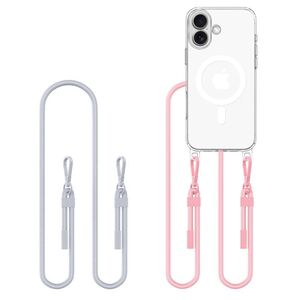 Case IPHONE 16 Tech-Protect Flexair Chain MagSafe Grey & Pink transparent 5906302380206