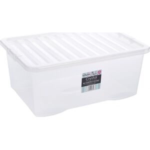 pudełko do przechowywania Crystal 45 litrów 60 x 40 cm biały/przeźroczysty