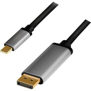 Kabel USB LogiLink USB-C - HDMI 1.8 m Czarno-srebrny (CUA0100)