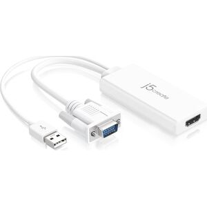 Adapter USB j5create j5create JDA214 adapter kablowy 0,176 m VGA, USB A HDMI Biały