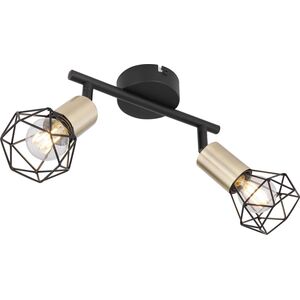 Lampa sufitowa Globo Sufitowa lampa Xara 54802S-2AB z regulacją czarna mosiądz