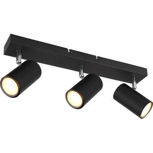 Lampa sufitowa Globo Przysufitowa lampa Robby 57911-3B z regulacją czarna chrom