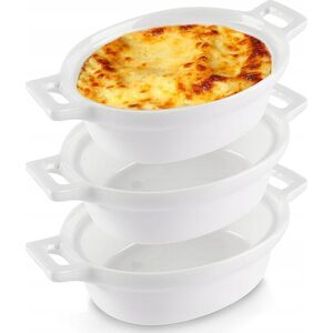 Excellent Houseware Kokilki Miseczki Porcelanowe Do Zapiekania 3 Szt. Owalne Lumarko!