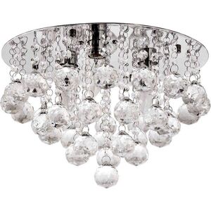 Lampa sufitowa VEN Plafon LAMPA sufitowa VEN P-E 1437/3-35 glamour OPRAWA kaskada z kryształkami crystal przezroczysta