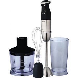 Blender Zyle Blender ręczny z 6 tytanowymi ostrzami 1000 W + trzepaczka i szatkownica ZYLE ZY8225BL