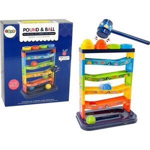 LeanToys Kolorowa Zjeżdżalnia Piłeczek Grzechotka Edukacyjna