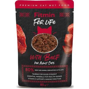 Fitmin  For life saszetka fileciki z wołowiną w sosie dla kotów 85g