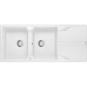 Zlewozmywak Deante ZLEW.ANDANTE ALABASTER GRANIT 2K Z/O 1160x500x210, 3,5"+SPACE SAVER