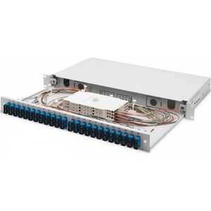 Digitus FO patch panel με αξεσουάρ 19'' 1U, 24x SC dx, OS2, pigtails, adapters, trays, επεκτάσιμο, γκρι 13923568 4016032278399