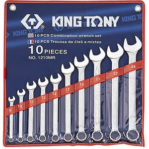 King Tony KOMPLET KLUCZY PŁASKO-OCZKOWYCH 10 SZTUK 8-24MM [jm.KPL] - KY1210MR