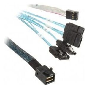 SilverStone SFF 8643 - SATA x4, 0.5m, Niebieski (SST-CPS05)