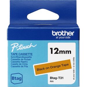 Brother BTAG-T31 taśmy do etykietowania Czarny na pomarańczowym
