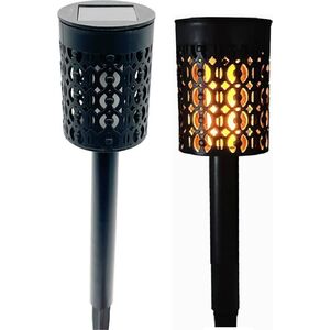 Saska Garden Lampa solarna pochodnia efekt ogień płomień 5.5x36cm 6 led