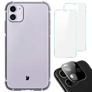 Bizon Case Clear Pack case + 2x screen glass + lens glass Apple iPhone 11 clear