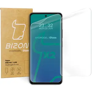 Bizon Glass Hydrogel Front Oppo A58 4G / A38 [2 PACK]