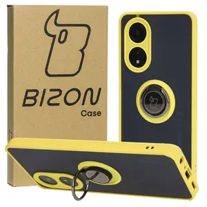 Bizon Case Hybrid Ring Oppo A58 4G smoky with a yellow frame